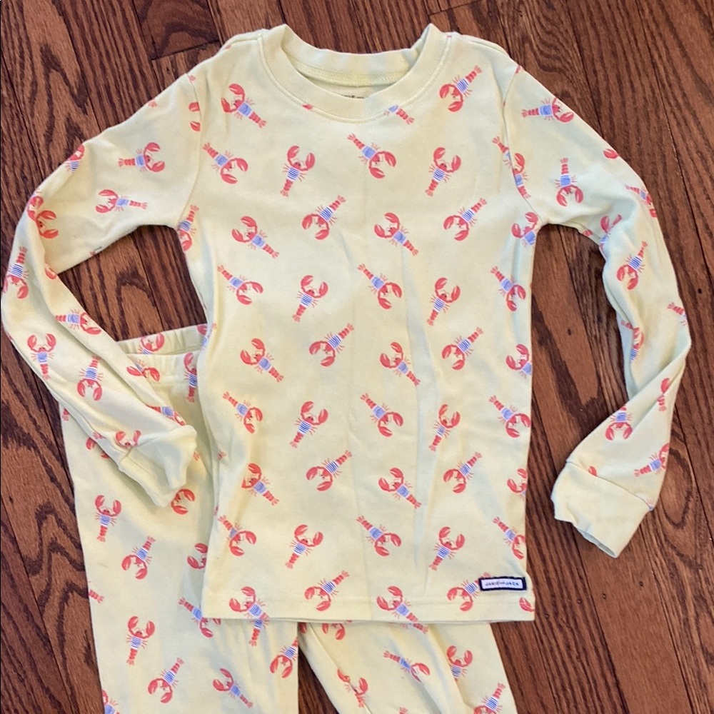 EUC Janie & Jack Yellow Lobster PJs